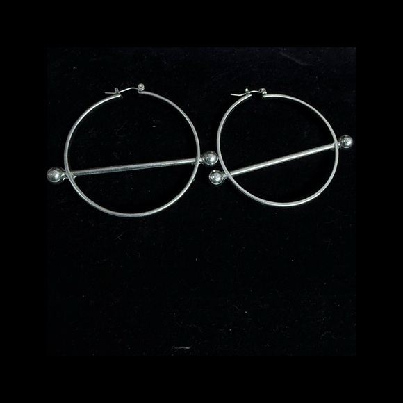 santa cruz gems Jewelry - Large Silver Hoop Earrings